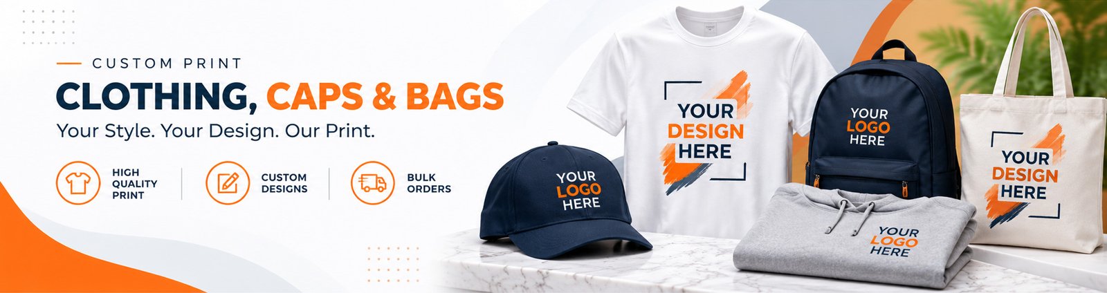 Clothing, Caps & Bags